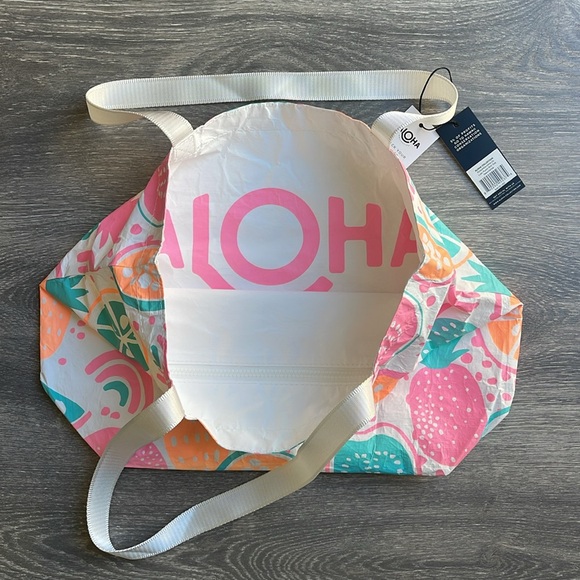Aloha Collection Reversible Tote, Luau Punch, neon/white - Picture 3 of 5